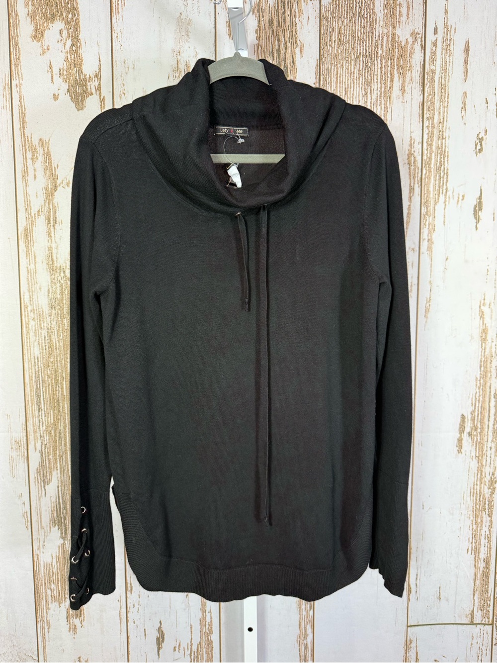 Lety & Me, NWT Black Cowl Neck Sweater. Size Medium.